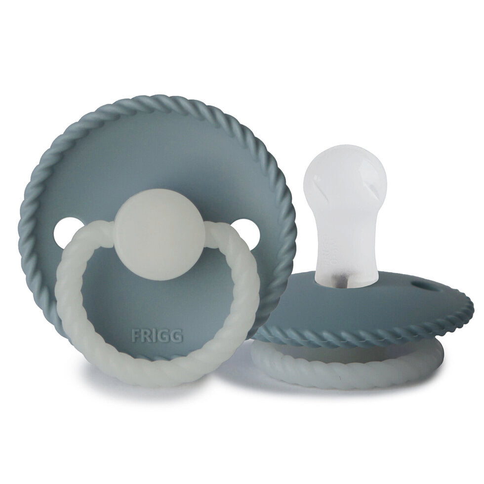 Frigg Rope Silicone Baby Pacifier 6M-18M, 1Pack, Stone Blue Night - Size 2 - Laadlee