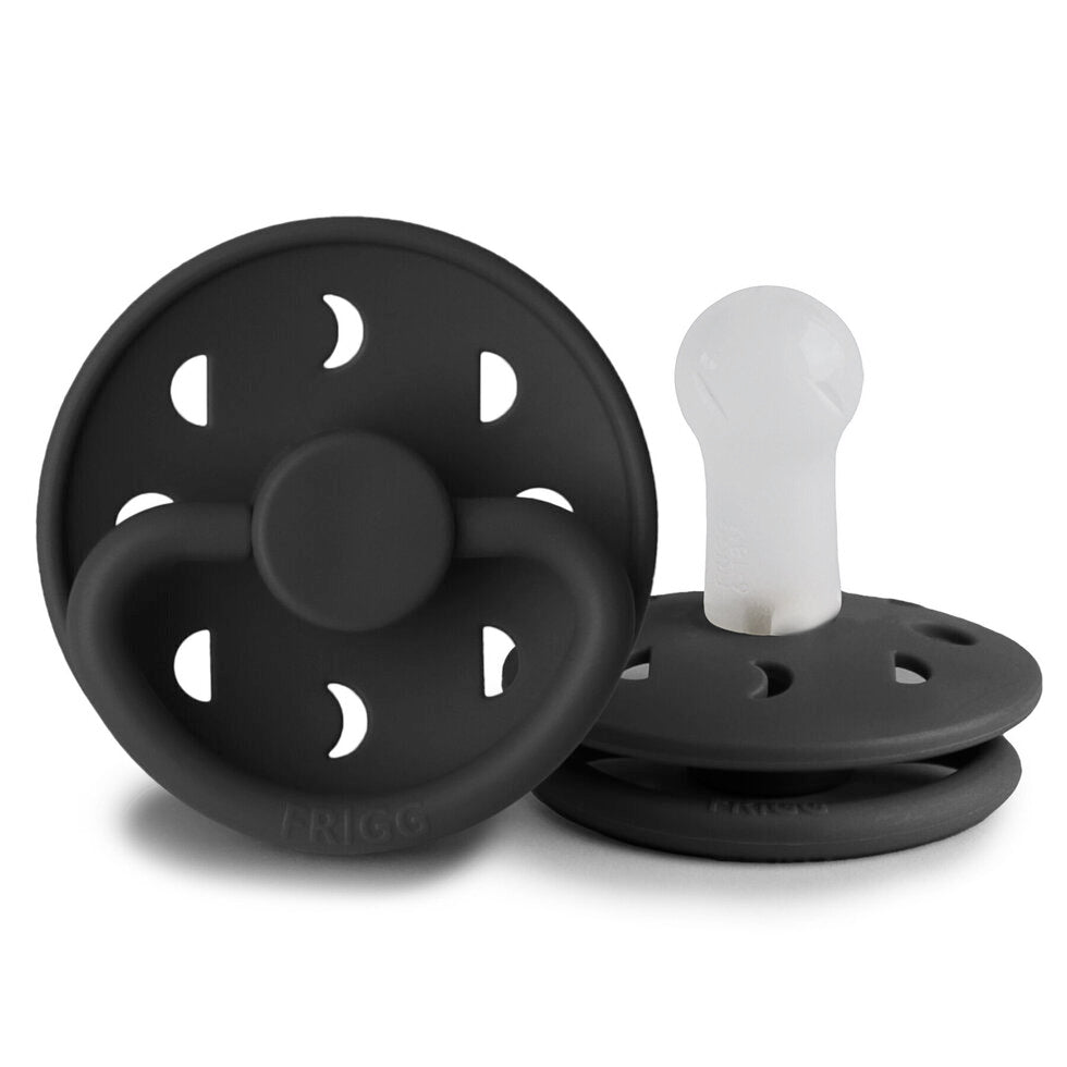 Frigg Moon Phase Silicone Baby Pacifier 6M-18M, 1Pack, Jet Black - Size 2 - Laadlee