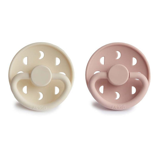 Frigg Moon Phase Latex Baby Pacifier 6M-18M, 2Pack, Blush/Cream - Size 2 - Laadlee