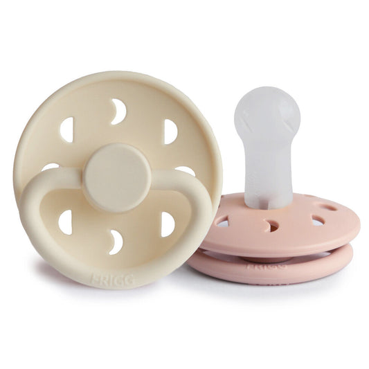 Frigg Moon Phase Silicone Baby Pacifier 0-6M, 2Pack, Blush/Cream - Size 1 - Laadlee