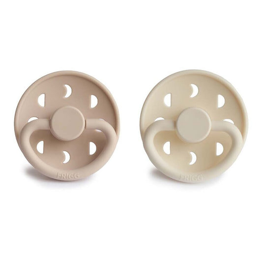 Frigg Moon Phase Latex Baby Pacifier 0-6M, 2Pack, Cream/Croissant - Size 1 - Laadlee