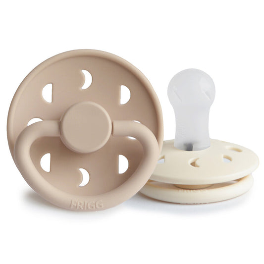 Frigg Moon Phase Silicone Baby Pacifier 0-6M, 2Pack, Cream/Croissant - Size 1 - Laadlee