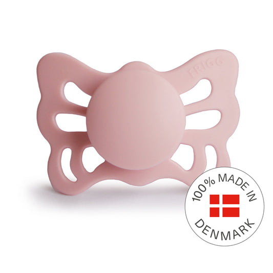 Frigg Butterfly Anatomical Silicone Baby Pacifier 0-6M, Baby Pink - Size 1 - Laadlee