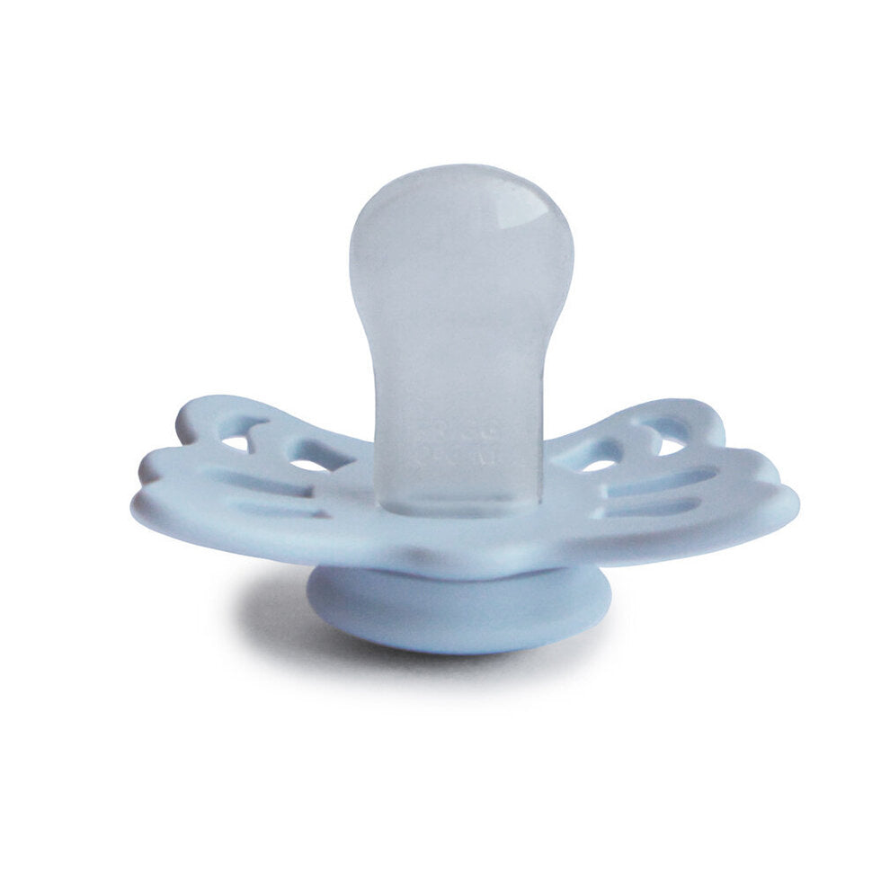 Frigg Butterfly Anatomical Silicone Baby Pacifier 0-6M, Powder Blue - Size 1 - Laadlee