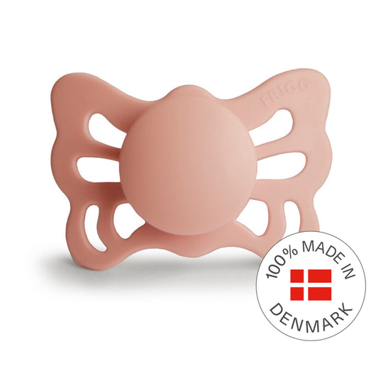 Frigg Butterfly Anatomical Silicone Baby Pacifier 0-6M, Pretty In Peach - Size 1 - Laadlee
