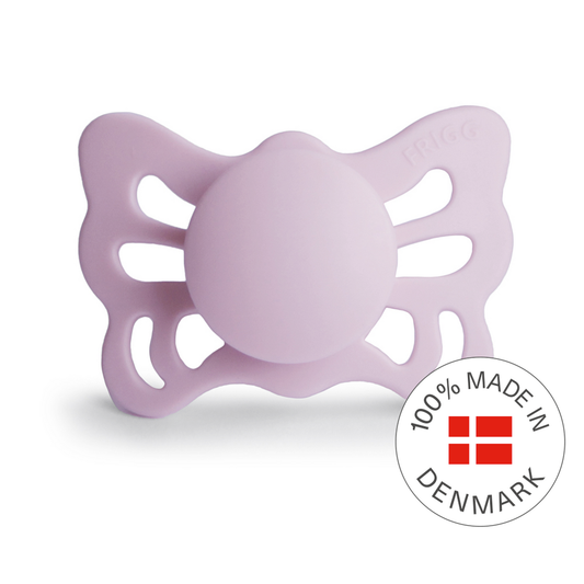 Frigg Butterfly Anatomical Silicone Baby Pacifier 0-6M, Soft Lilac - Size 1 - Laadlee