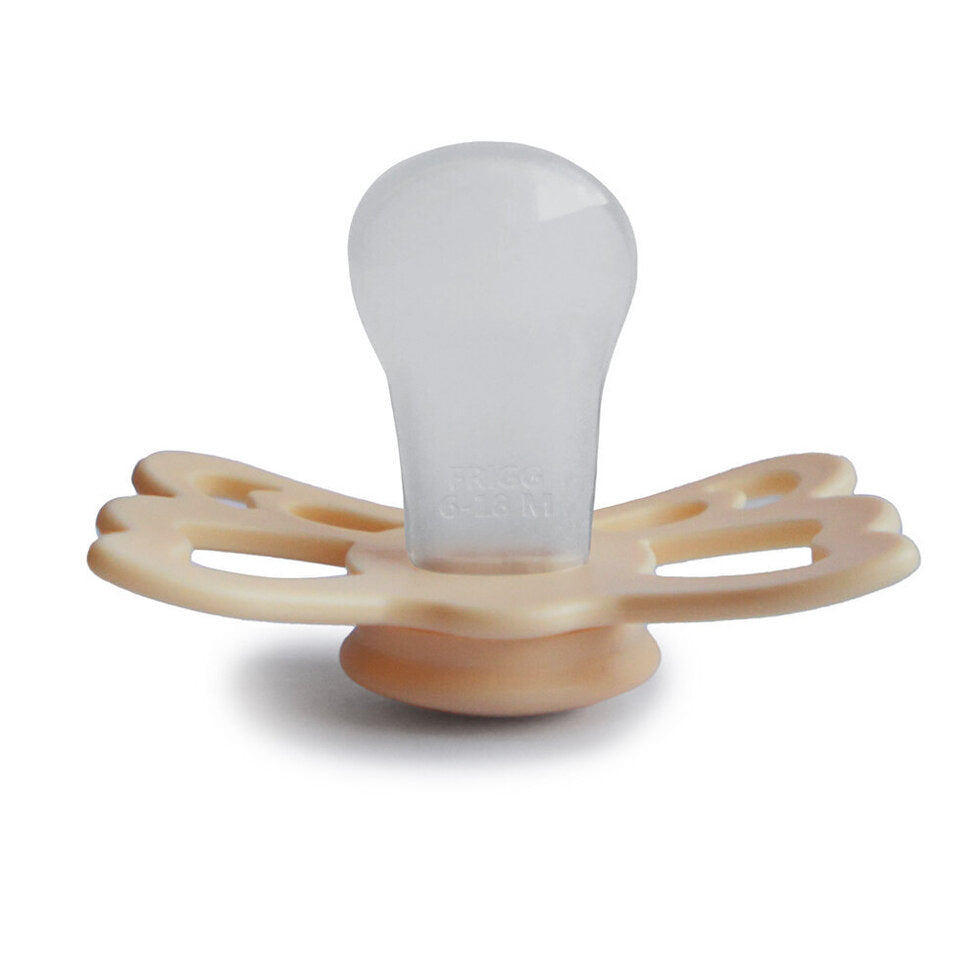 Frigg Butterfly Anatomical Silicone Baby Pacifier 6M-18M, Pale Daffodil - Size 2 - Laadlee