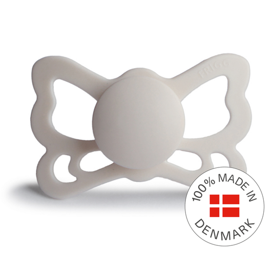 Frigg Butterfly Anatomical Silicone Baby Pacifier 6M-18M, Silver Gray - Size 2 - Laadlee