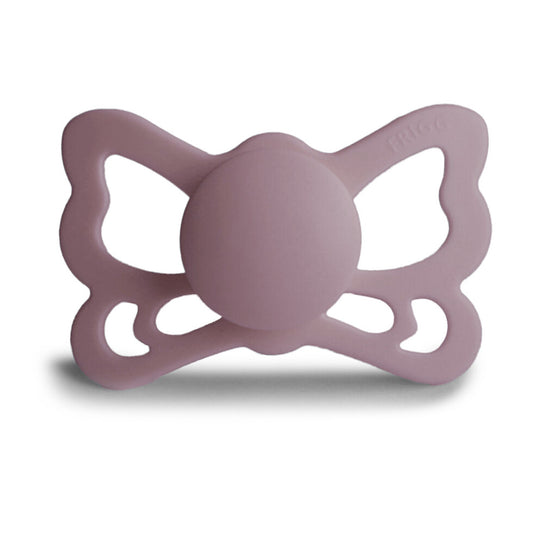 Frigg Butterfly Anatomical Silicone Baby Pacifier 6M-18M, Twilight Mauve - Size 2 - Laadlee