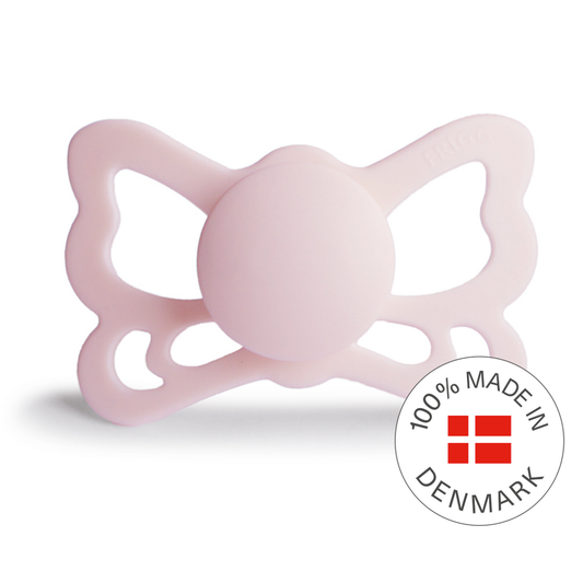 Frigg Butterfly Anatomical Silicone Baby Pacifier 6M-18M, White Lilac - Size 2 - Laadlee