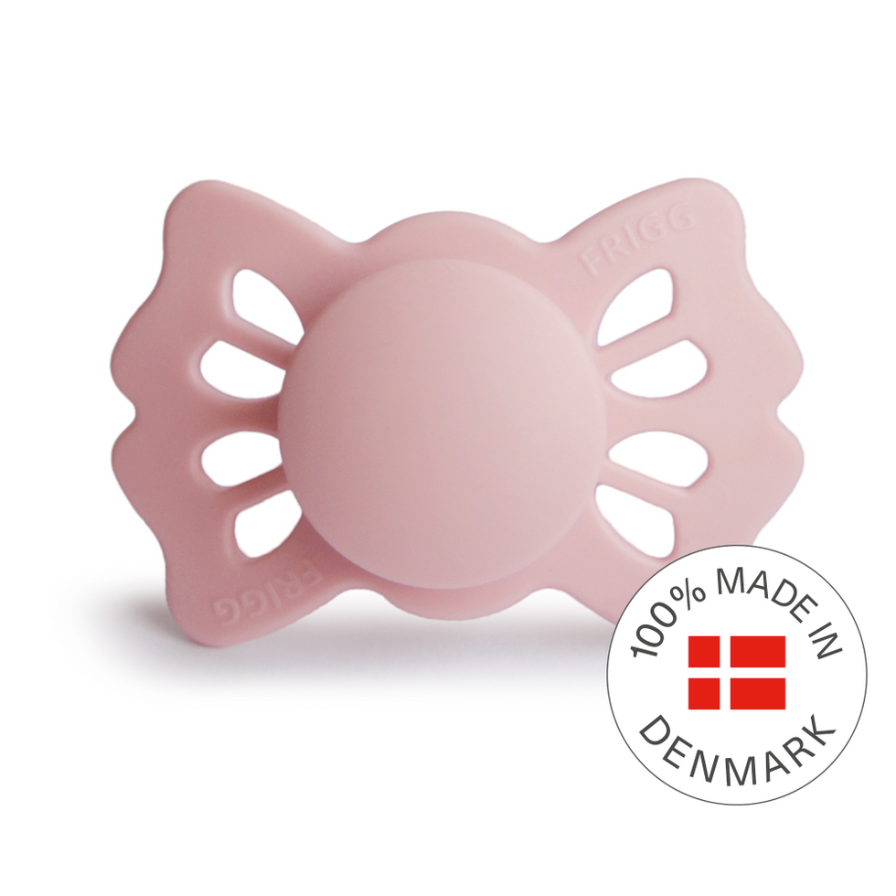 Frigg Lucky Symmetrical Silicone Baby Pacifier 0-6M, Baby Pink - Size 1 - Laadlee