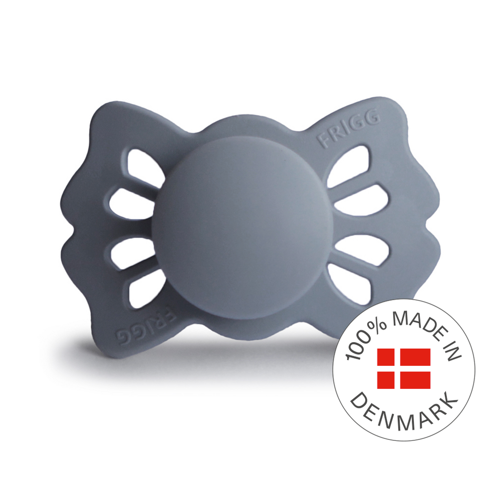 Frigg Lucky Symmetrical Silicone Baby Pacifier 0-6M, Great Gray - Size 1 - Laadlee