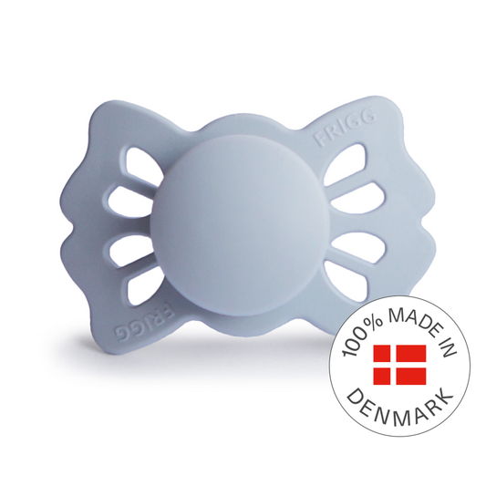 Frigg Lucky Symmetrical Silicone Baby Pacifier 0-6M, Powder Blue - Size 1 - Laadlee