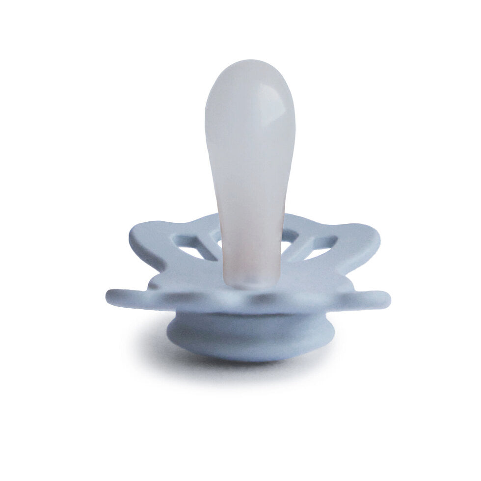 Frigg Lucky Symmetrical Silicone Baby Pacifier 0-6M, Powder Blue - Size 1 - Laadlee
