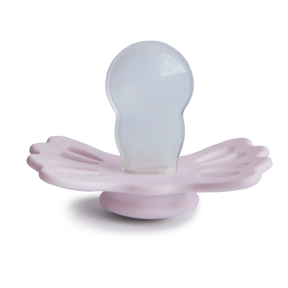 Frigg Lucky Symmetrical Silicone Baby Pacifier 6M-18M, White Lilac - Size 2 - Laadlee