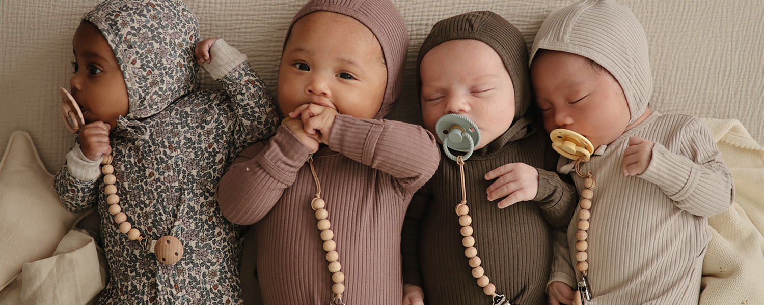 Frigg Rope Latex Baby Pacifier 0-6M, 1Pack, French Gray - Size 1 - Laadlee