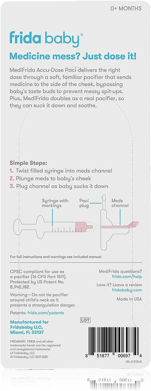 Frida Baby- Medifrida The Accu-Dose Baby Medicine Dispenser + Pacifier - Laadlee