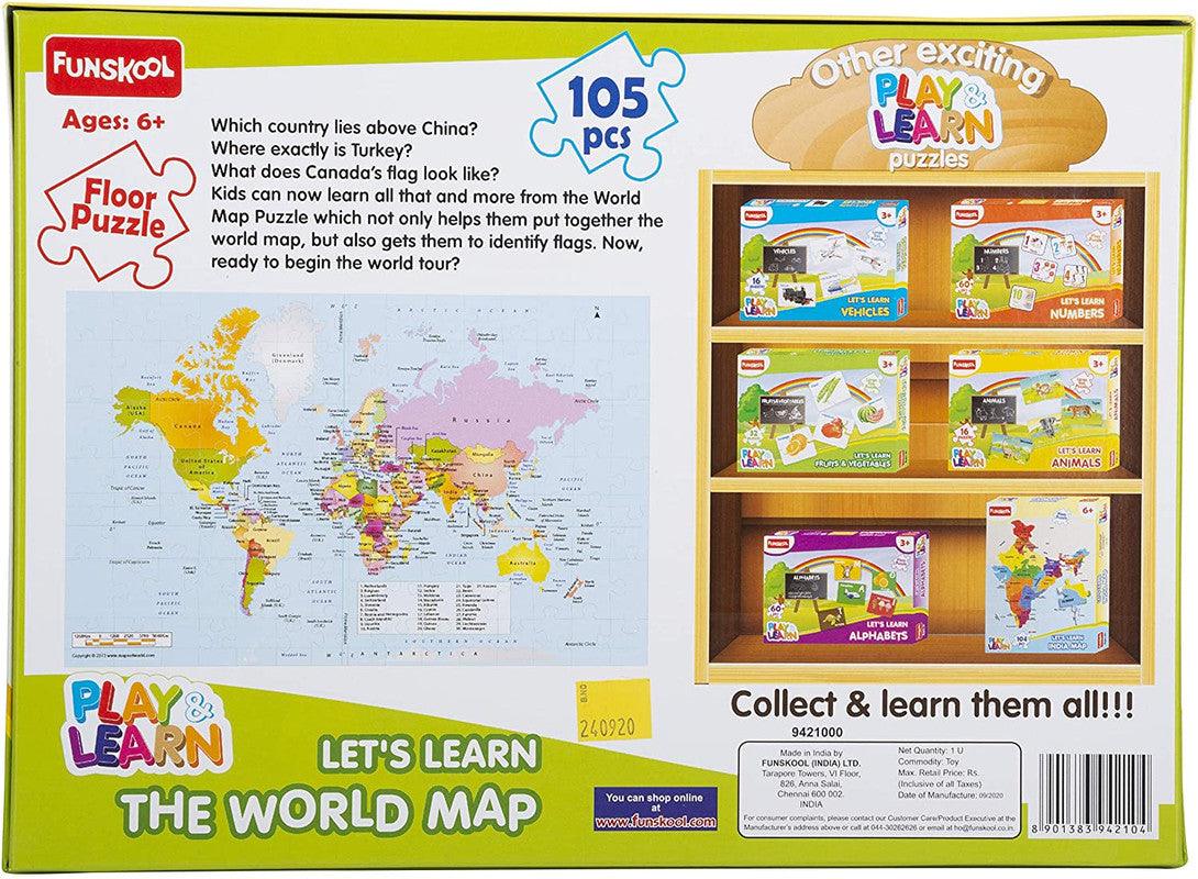 Funskool World Map Puzzle - Laadlee