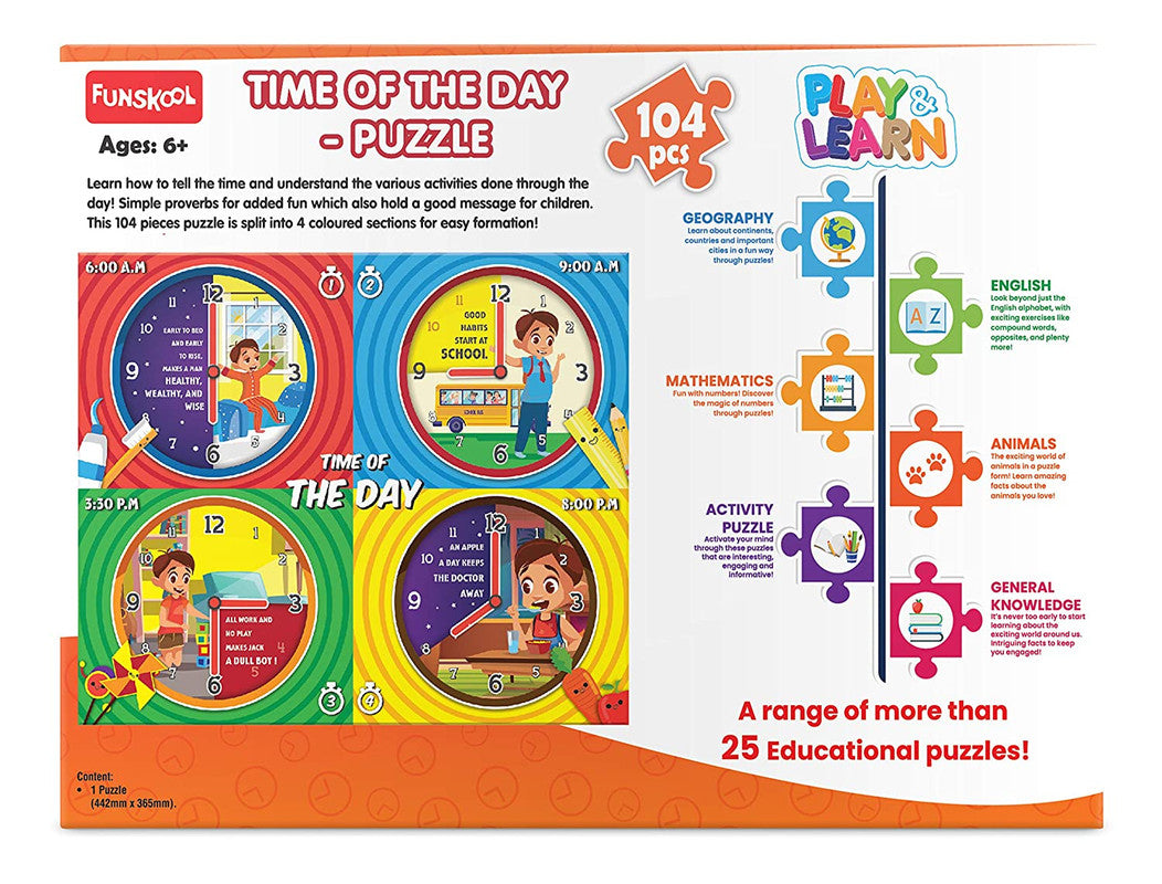 Funskool Time Of The Day Puzzle - Laadlee