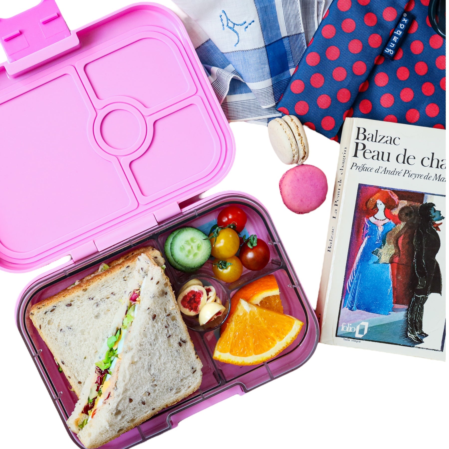 Yumbox Panino 4 Compartment Paris Je Taime Lunch Box - Fifi Pink - Laadlee