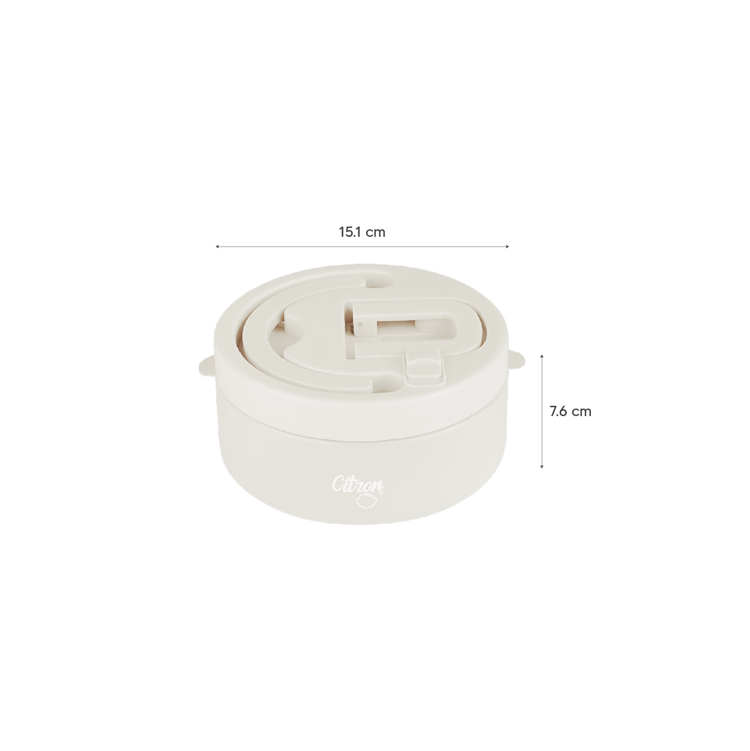 Citron Stainless Steel Food Jar 400ml - Beige - Laadlee