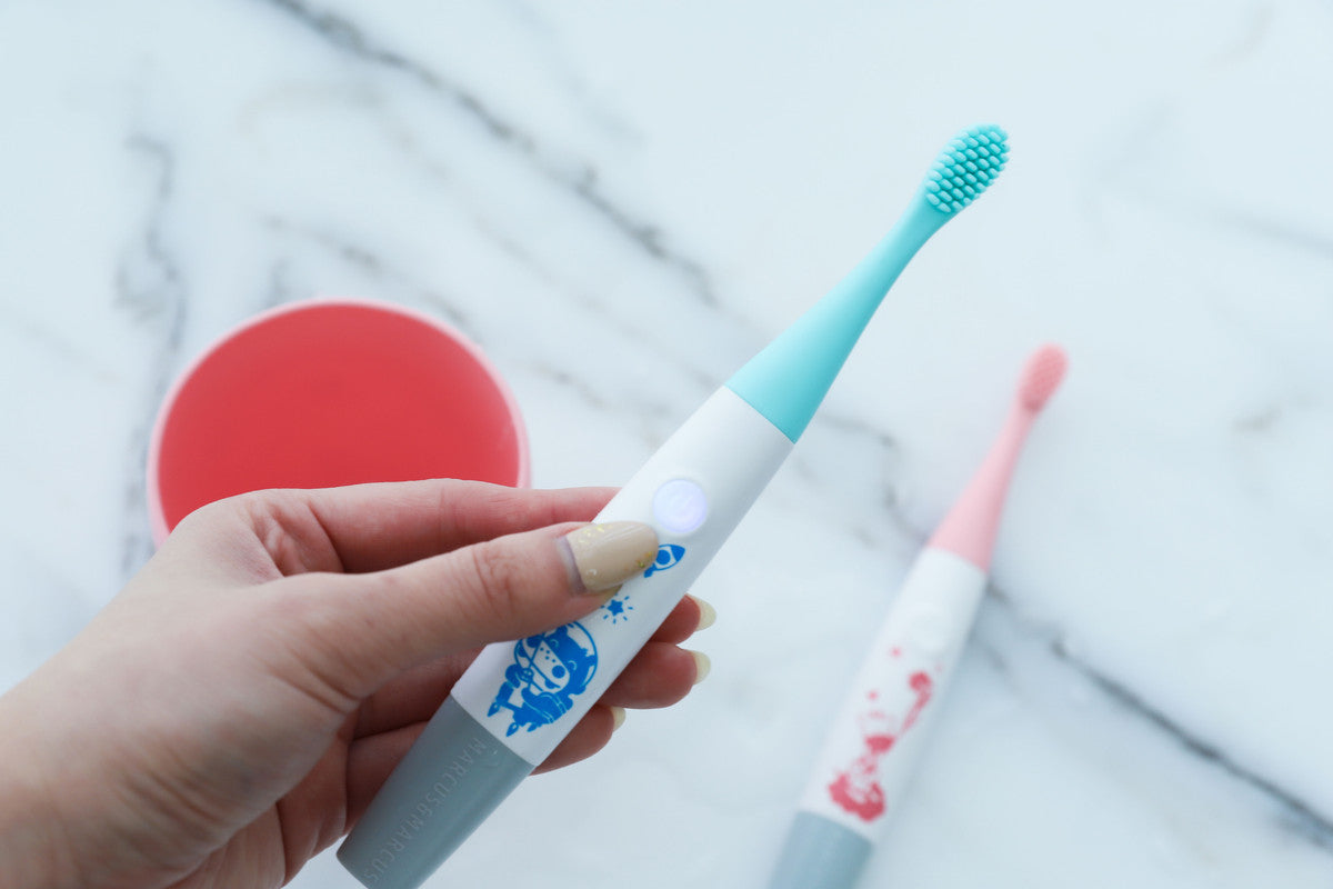 Marcus & Marcus - Sonic Silicone Kids Toothbrush - Blue - Laadlee