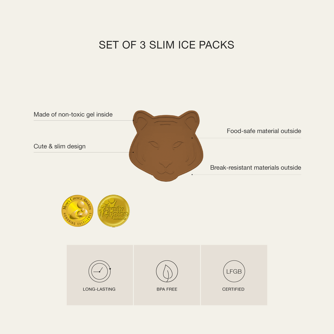 Citron Ice Packs Set of 3 - Swan - Laadlee