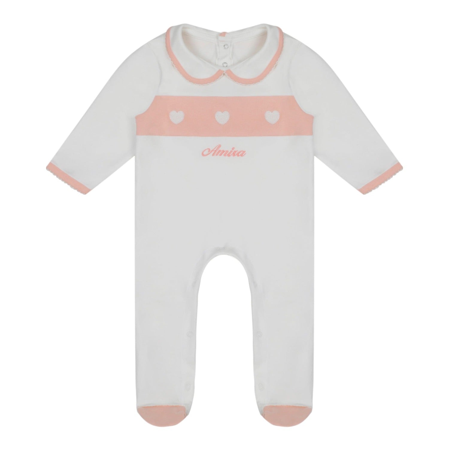 Little IA Organic Cotton Heart Sleepsuit - Laadlee