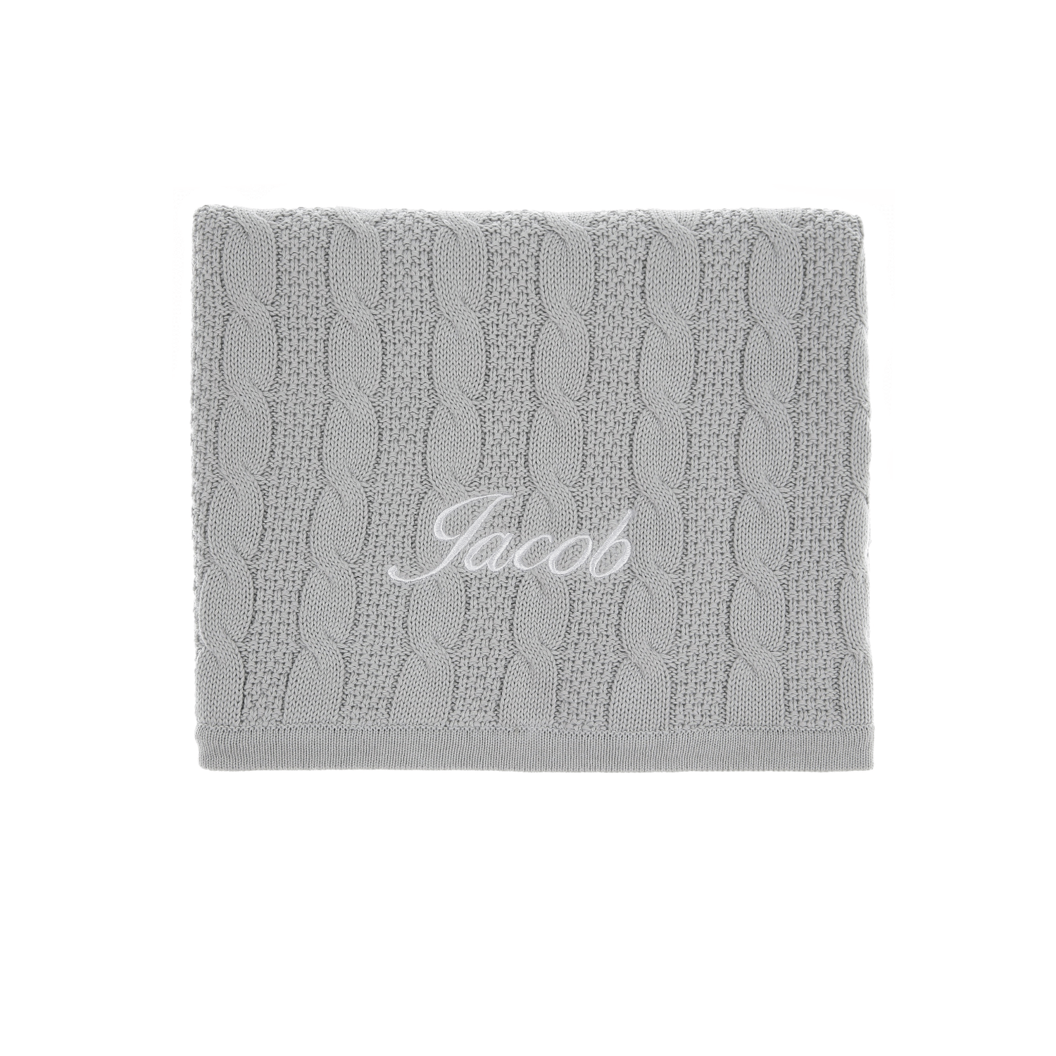 Little IA Grey Cable Knit Baby Blanket - Laadlee