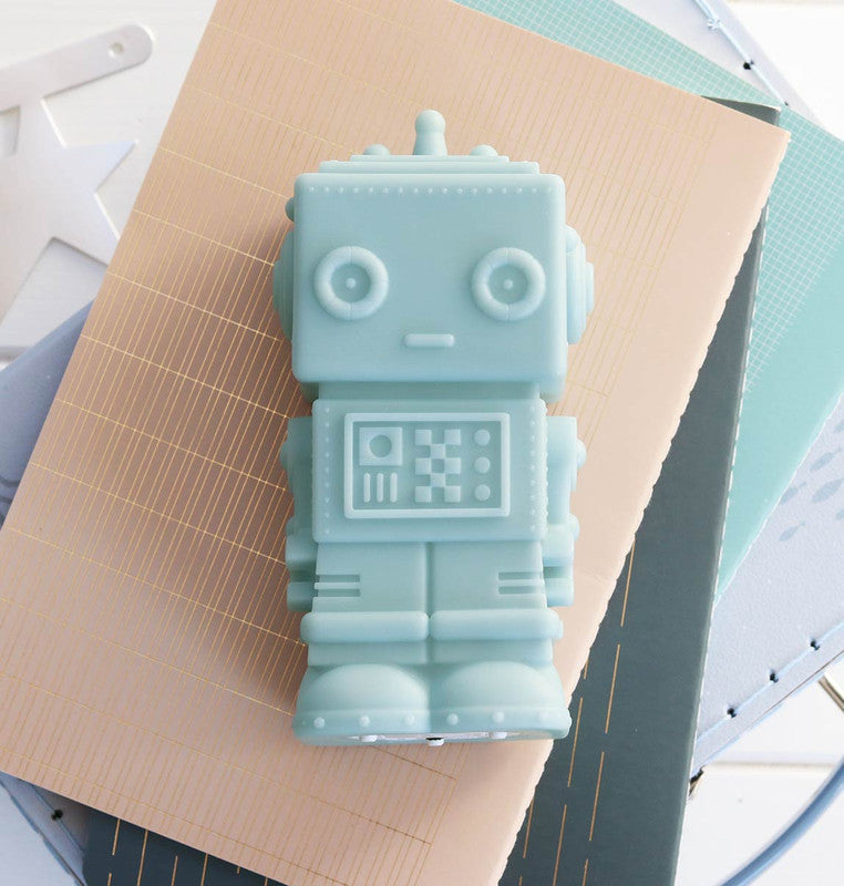 A Little Lovely Company Little Light - Robot Smokey Blue - Laadlee