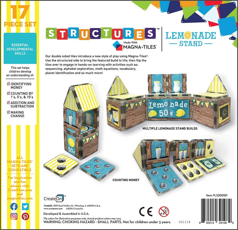 Magna-Tiles Structures Dollars and Cents Lemonade Stand - Laadlee