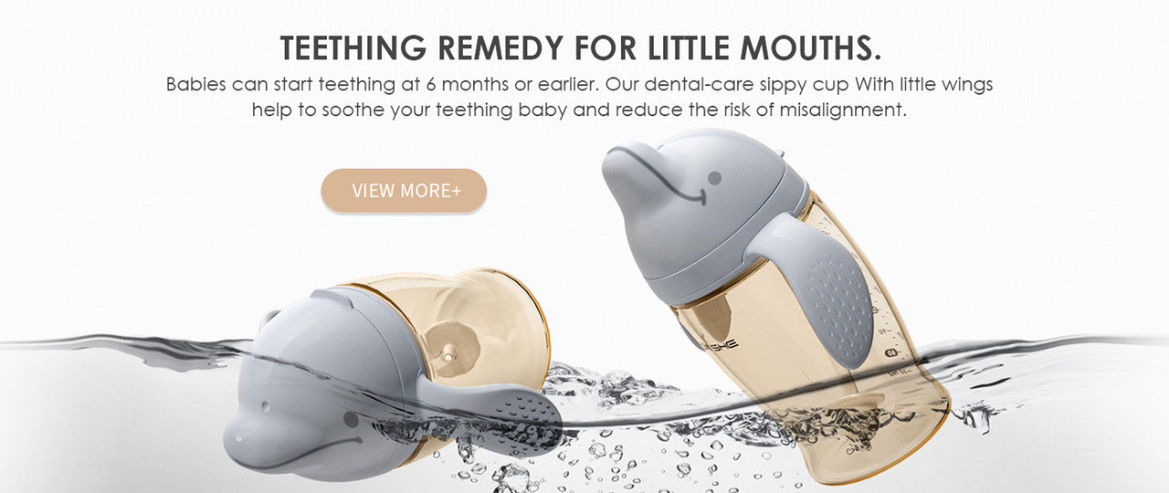 Heorshe - Dental Care Baby Sippy Cup 180ml - Blue - Laadlee