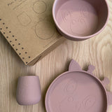 Nuuroo Judi Silicone Dinner Set 3-pack Giraffe - Woodstone - Laadlee