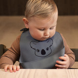 Nuuroo Alfie Silicone Short Bib 2-pack with Print - Lead - Laadlee