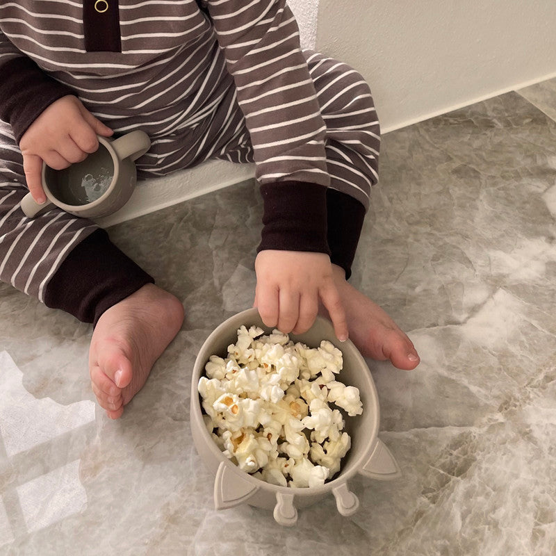 Nuuroo Alex Silicone Deep Plate 2-pack Giraffe - Cobblestone - Laadlee