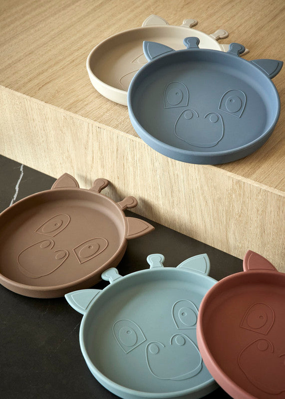 Nuuroo Akila Silicone Plate 2-pack Giraffe - Woodrose - Laadlee