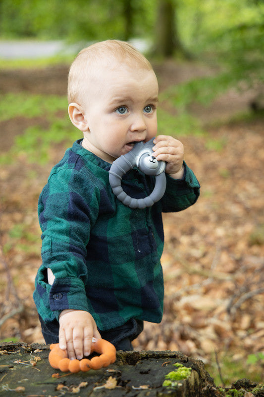 Natruba - Teether Raccoon - Grey - Laadlee