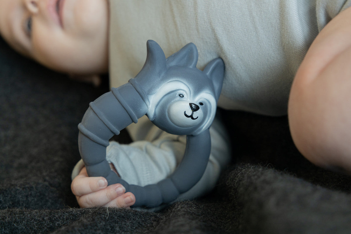 Natruba - Teether Raccoon - Grey - Laadlee