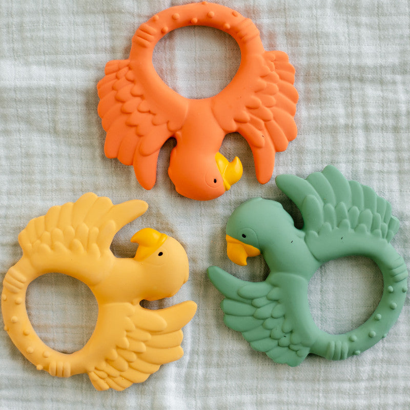 Natruba - Teether Parrot - Yellow - Laadlee