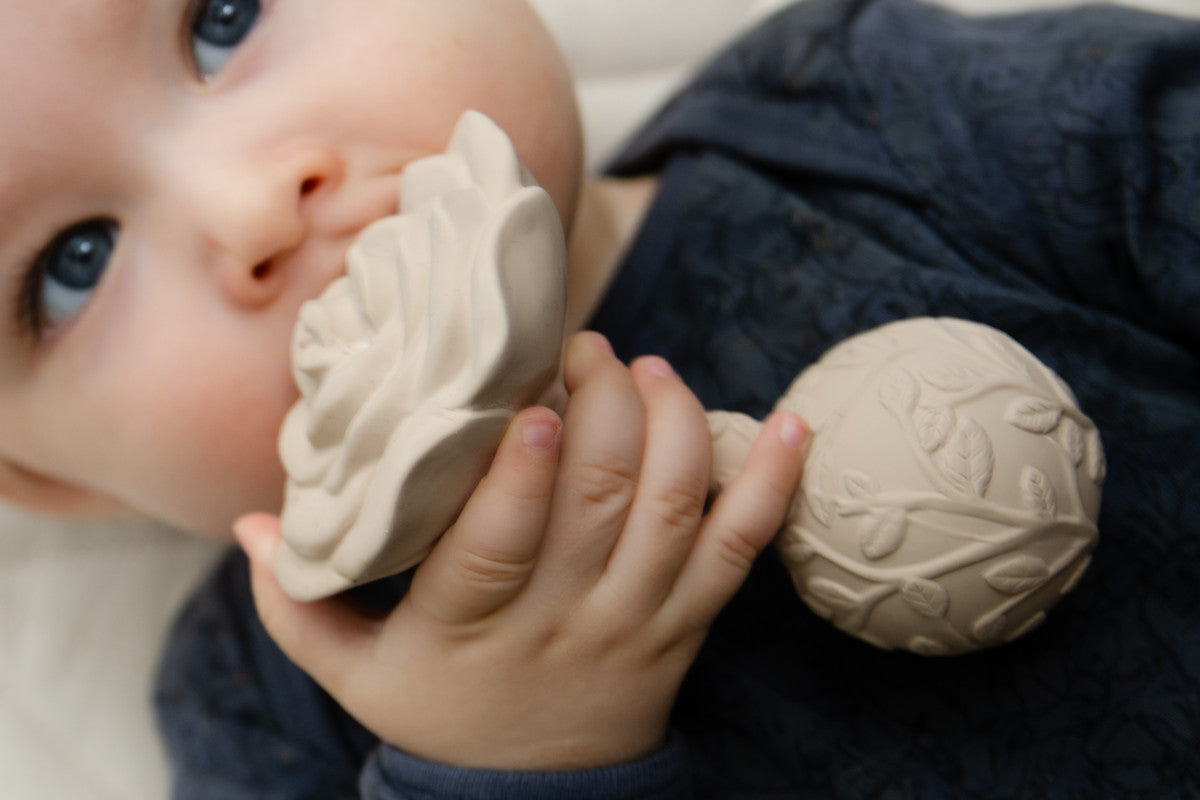 Natruba - Flower Rattle Rose - Beige - Laadlee