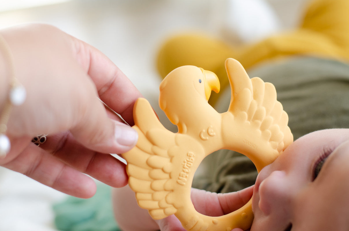 Natruba - Teether Parrot - Yellow - Laadlee