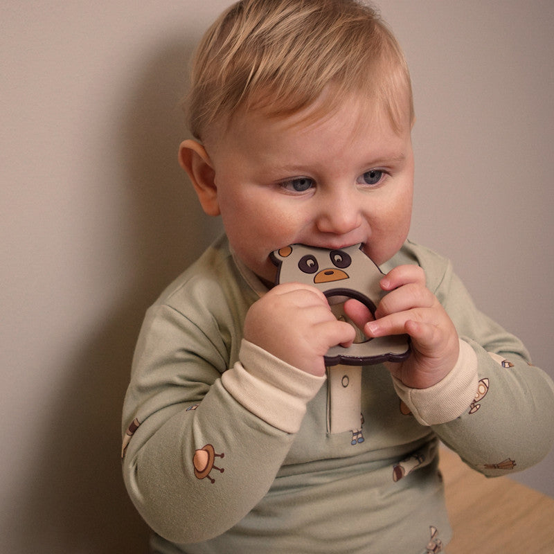 Nuuroo Molly Silicone Teether Panda - Cobblestone - Laadlee