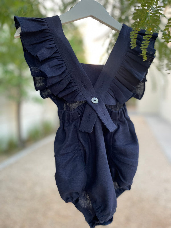 Sunday's Child The Lila Romper - Navy Blue - Laadlee