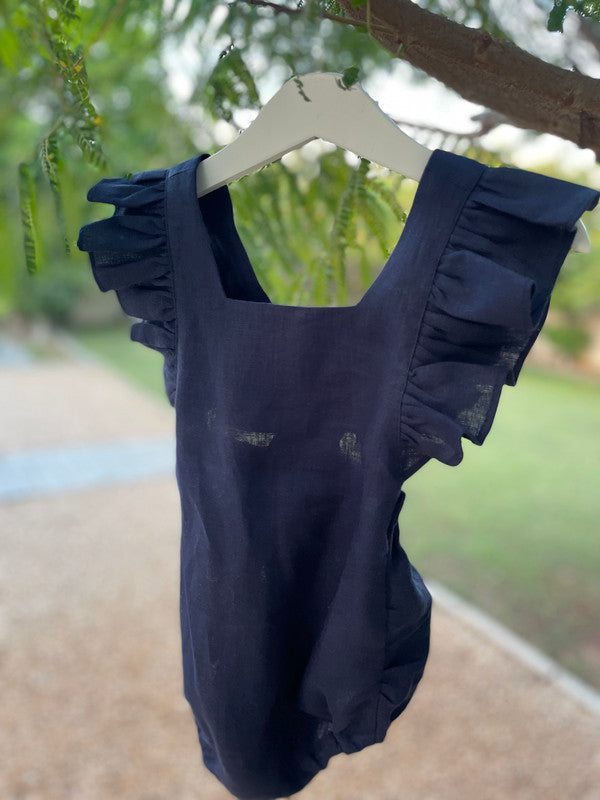 Sunday's Child The Lila Romper - Navy Blue - Laadlee