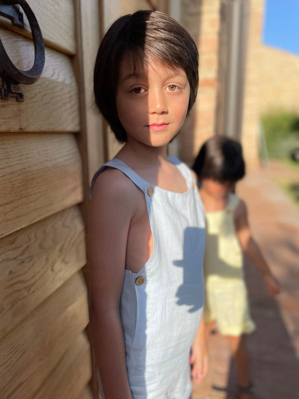 Sunday's Child The Luca Short Dungarees - Sky Blue - Laadlee