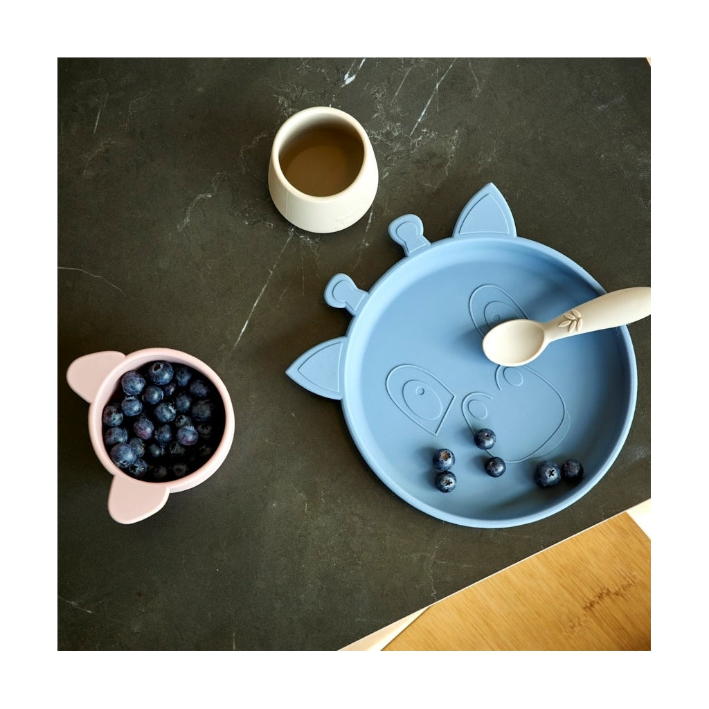Nuuroo Lykke Silicone Dinner Set 4-pack Giraffe - Bering Sea - Laadlee