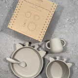 Nuuroo Lykke Silicone Dinner Set 4-pack Giraffe - Cobblestone - Laadlee
