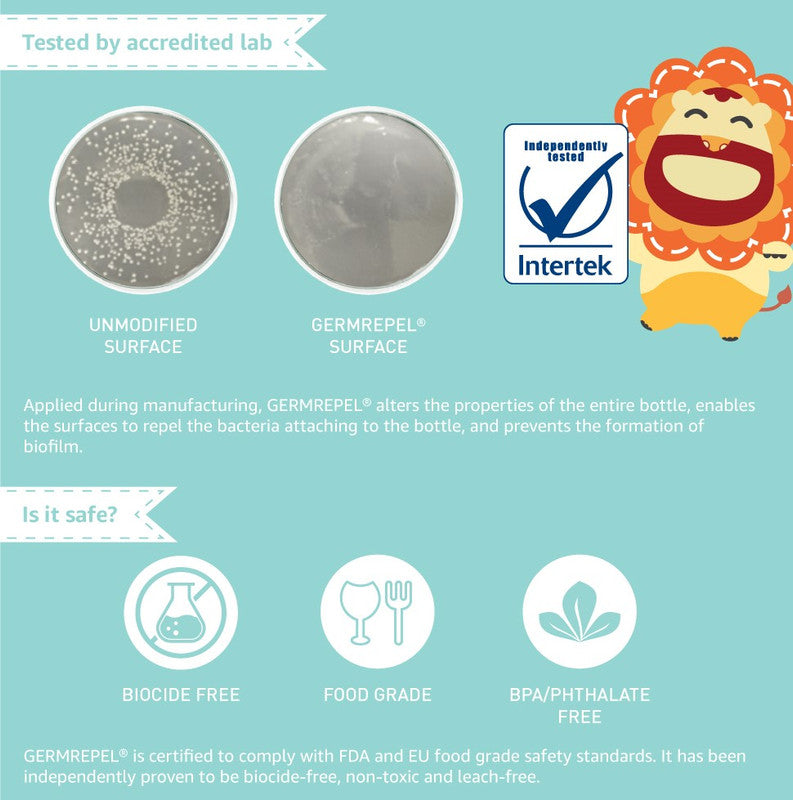 Marcus & Marcus - Germ Repel Tritan Straw Water Bottle - Little Fairy, 400ml - Pink - Laadlee