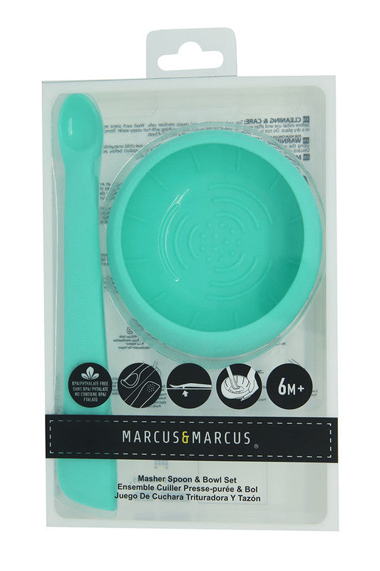 Marcus & Marcus - Masher Spoon & Bowl Set- Blue - Laadlee