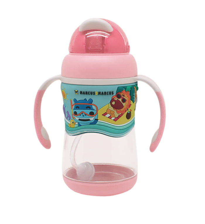 Marcus & Marcus - 2-Stage Tritan Straw Bottle - 350ml - Pink - Laadlee